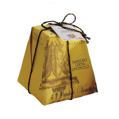 Borsari Premium Pandoro with Limoncello Cream, 850g, Baked in Verona,