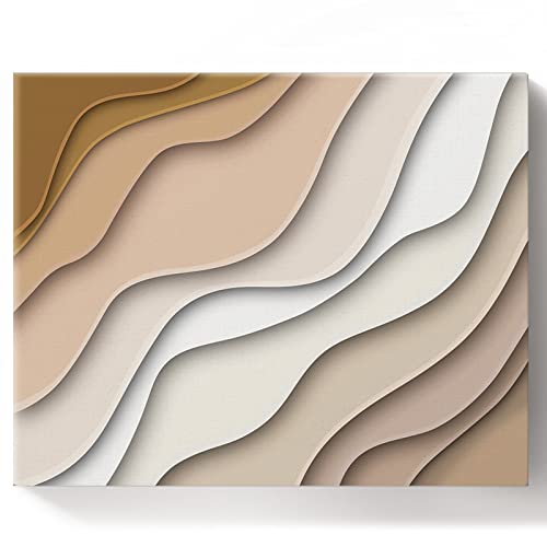 Savannan DIY Paint by Numbers, 3D Effect Ombre Beige Brown