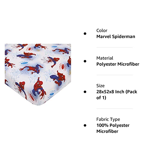 Marvel Spiderman Fitted Crib Sheet 100% Soft Microfiber, Baby Sheet, Fits Standard Size Crib Mattress 28In X 52In #TOP4