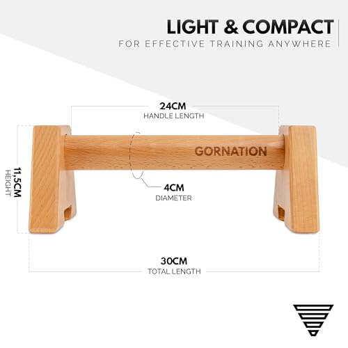 GORNATION Parallettes Premium, Push-Up Grepen voor Fitness, Gym, Calisthenics & Yoga, Houten Opdruksteunen voor Ultieme Stabiliteit & Grip, Wooden Parallettes voor Thuis & Buiten Training - Afbeelding 5