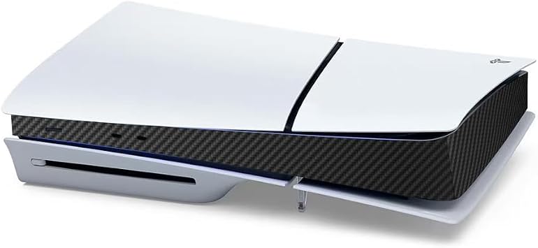 Sticker For PS5 slim Console, Carbon Fiber Decal Sticker Skin, Protective Wrap Cover Carbon Fiber Black