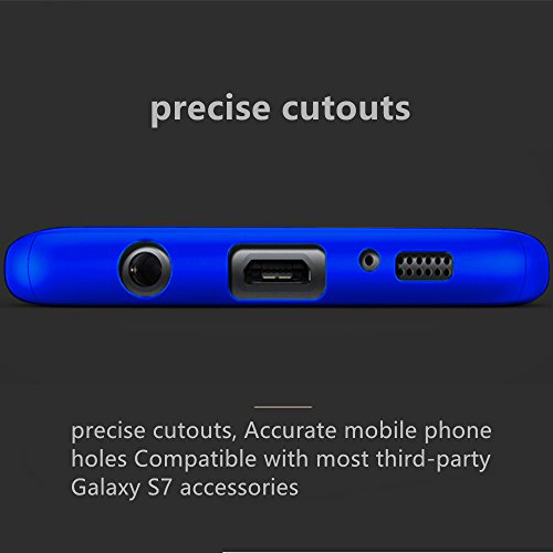 Compatible For Galaxy S7 Edge Case, 360 Full Body Hard Pc Case With[Tempered Glass Screen Protector] 3 In 1 Ultra-Thin Case (5.5Inch) (Blue) #TOP4