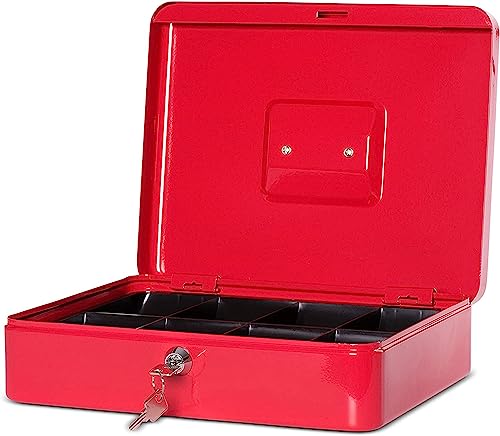 Caisse à monnaie Rouge Maul avec bac à pièces métallique portable