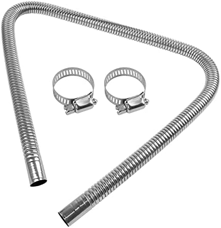 Abgasschlauch für Stromerzeuger 120 CM, JatilEr Abgasschlauch 25mm Standheizung Auspuff Edelstahl Auspuff Schalldämpfer, Auto Edelstahl Auspuffrohr mit Zwei Edelstahlklammern für D