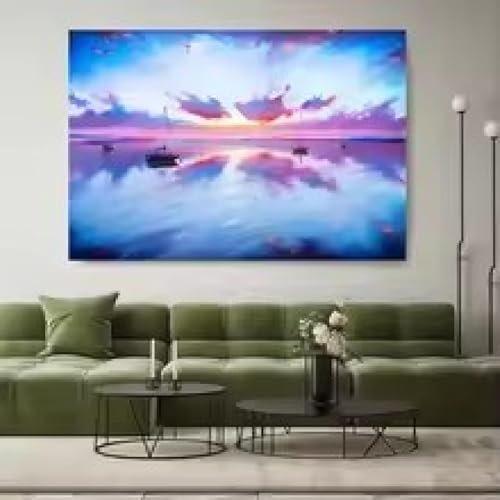 Impression sur toile de voile et graffiti abstrait, œuvre d'art mural raffinée de 30 x 45 cm