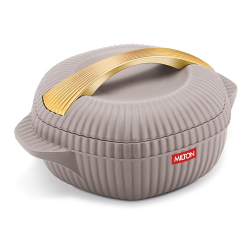 Image of MILTON Oyster 2500 PU Insulated Inner Stainless Steel Casserole, 2190 ml, Taupe, BPA Free, Food Grade, Hot and Cold, Easy to Carry, Easy to Store, Chapati, Roti, Curd Maker