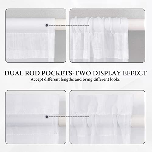 Miulee CATERYLENE_DOOR2540_1 Sidelight Sheer French Door Curtains 25 X 40 Inches Light Filtering Window Treatment thumb #4