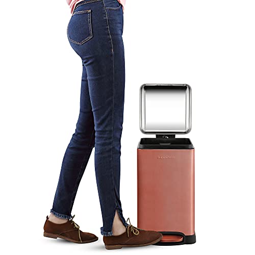Image of happimess Betty Retro Mini 3.2 Gal Step Trash Can, Rose Gold