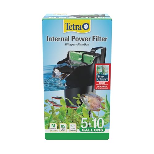 Tetra Whisper Internal Power Filter 5 To 10 Gallons, For aquariums, In-Tank Filtration, Black
