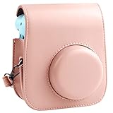 Schutzhülle und tragbare Tasche Kompatibel mit Fujifilm Instax Mini 11 Sofortbildkamera mit Zubehörtasche und verstellbarem Gurt. (Rosa)