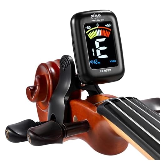 Professional Violin Viola Tuner, Colorful LCD display Easy Control Clip on tuner (ET-05SV)