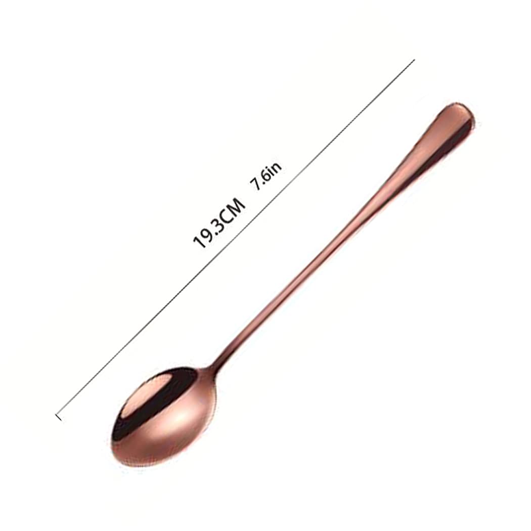 Hoshen 7.6 Inch Stainless Steel Ice Spoon, Mixing Spoon, Long-Handled Dessert Coffee Spoon, Ice Cream Spoon - Image 4