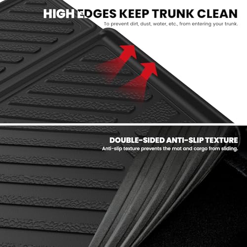 Image of LASFIT Trunk Mat for Chevy Suburban /GMC Yukon XL /Escalade ESV 2021-2026 | Only with 3rd Row Backrest Mat; Only Yukon XL, Not Yukon /Only Escalade ESV, Not Escalade; Edge to Edge Coverage,Easy to Wash