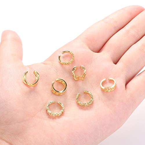 Jstyle 20Pcs Adjustable Ear Cuffs Earrings Set for Women Stainless Steel Non-Piercing Cartilage Clip On Wrap Earring Set - Thumbnail 4