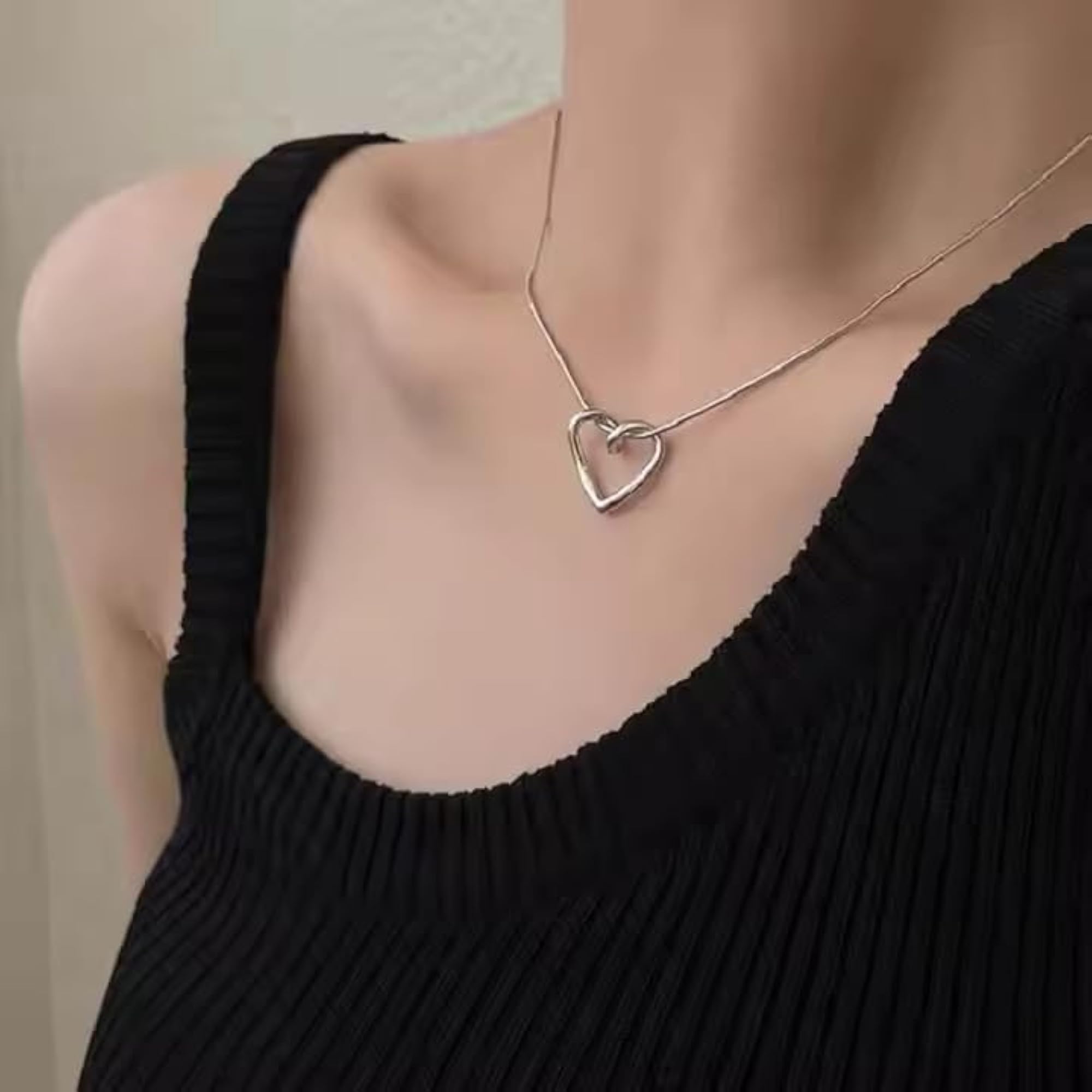 Silver Heart Shape Stainless Steel Pendant for Women