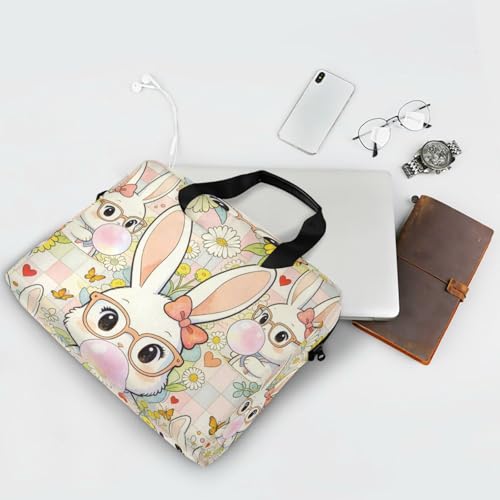 Maletín portátil para laptop 15.6" beige con asa y correa miniatura 7