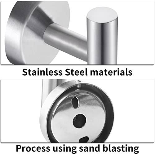 Silver Towel Hooks Bathroom Hook Wall Towel Hooks 6 Pack Coat Hooks, Heavy Duty Robe Hook Holder For Bathroom Kitchen Garage Home Hotel Office Cabinet #TOP2