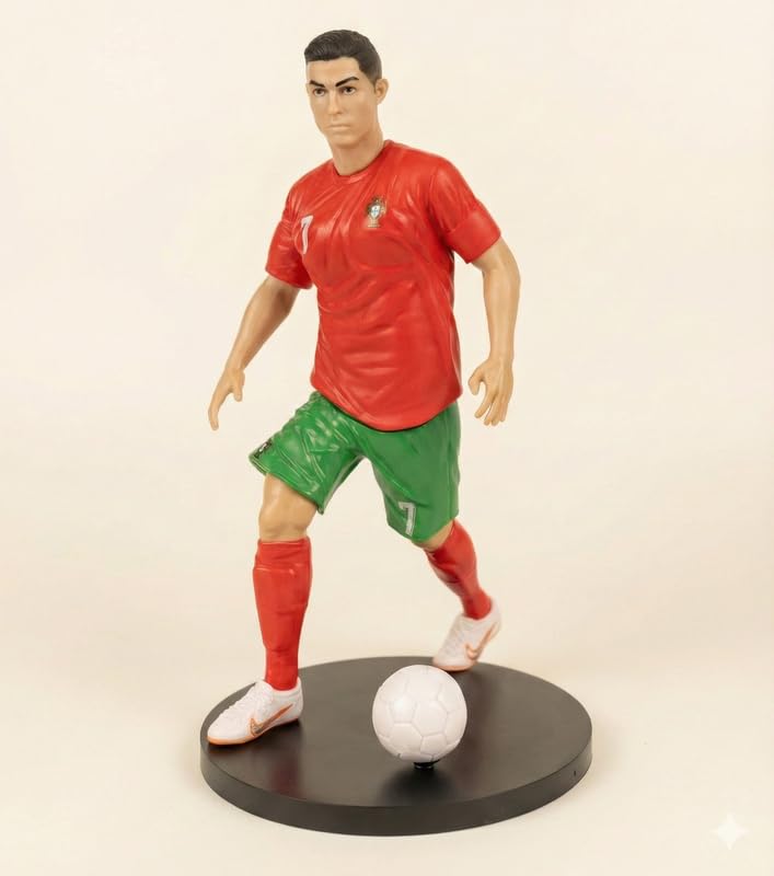Image of Football Star Action Figure 16 CM Static Collectible Toy with Stand and Ball for Kids and Adults Desk Shelf Decor Sports Player Figurine Showpiece Model Gift for Boys Football Fans