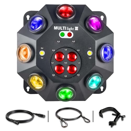 Questa luce a testa mobile da palco è dotata di 8 perline lampada RGBW di alta qualità, con luminosità molto elevata, immagini molto chiare e può irradiare un'ampia area