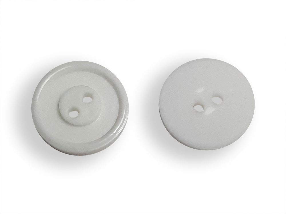 Fashion-Sonderposten Wäscheknöpfe 2-Loch Knöpfe Wäsche Bettwäsche 19mm in Weiss - 25 Stück