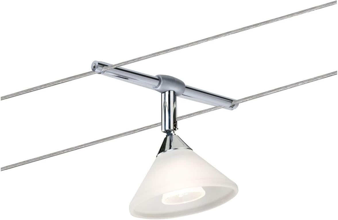 Paulmann94138 Cable Lighting System – Colmar Spot Light Extension Max 10 Watt Chrome/Satin Wire Cable Lighting System Without Bulbs