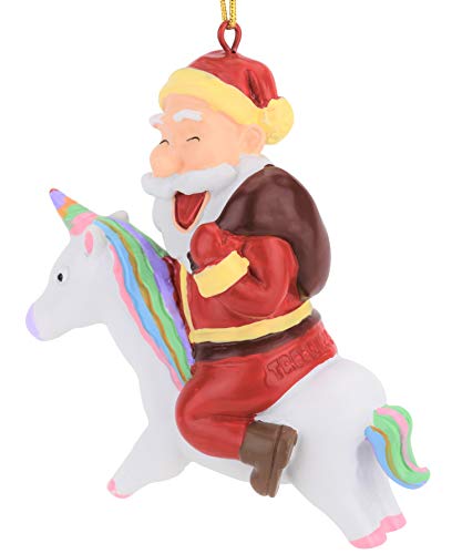 Tree Buddees Santa Riding A Unicorn Christmas Ornament #TOP1