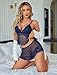Avidlove Women Lace Pajamas Lingerie Set Sexy Cami Shorts Sets Mesh Sleepwear 2 Piece Navy Blue M
