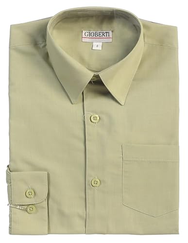 Image of Gioberti Boys Long Sleeve Solid Dress Shirt