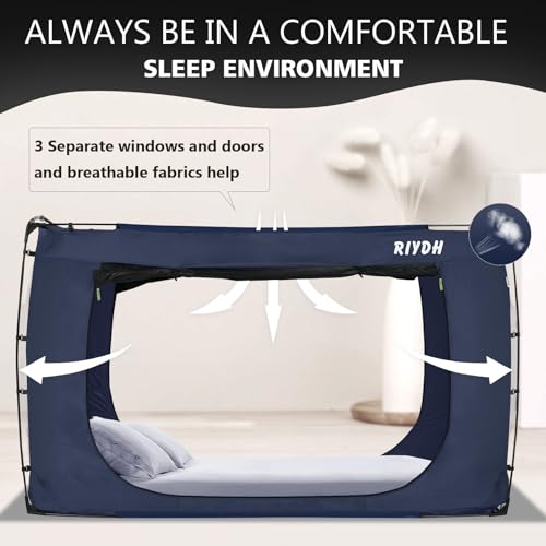 Bed Tent Bed Canopy King Size Tents for Adult and Kids- Original Design Portable Dream Tent Indoor Sleeping Tents 80% Blackout with 3 Doors Breathable Big Space Tents