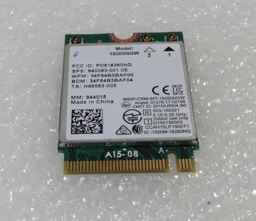 Carte Wi-Fi Intel 18260NGW WiGig 802.11ad ultra haut débit avec Bluetooth intégré