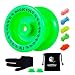 MAGICYOYO Responsive YoYo K1 with Yoyo Sack + 5 Strings and Yo-Yo Glove Gift (Green)