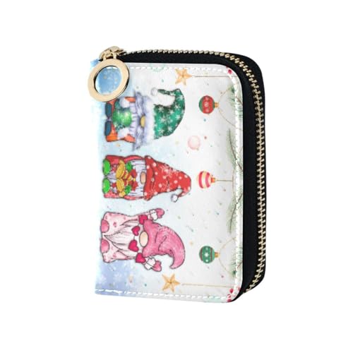 NCRJCZQL Portefeuille accordéon en cuir avec fermeture éclair RFID pour femmes et filles, Nains, Impression artistique
