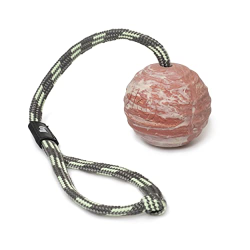 Julius-K9, IDC Natural Rubber Ball with Closable Handle, Horizontally Grooved, 70 mm