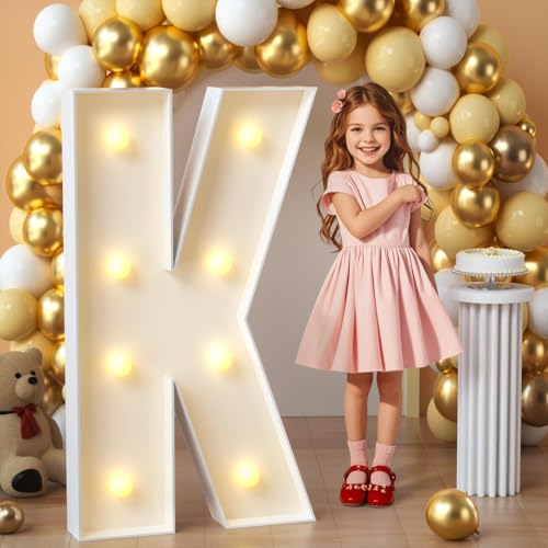 Lettre mosaïque lumineuse K imprsv pour grand kit de décoration anniversaire