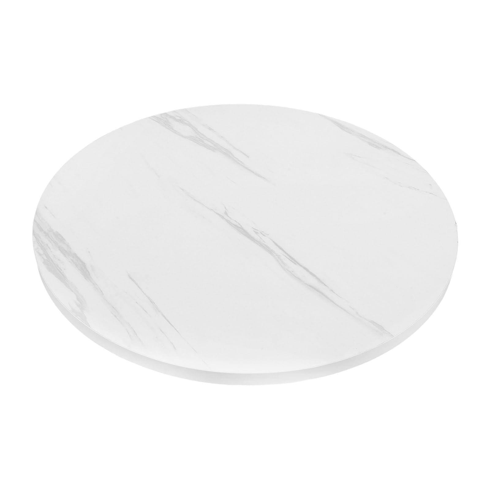 CALLARON Piano per Tavolo Rotondo Piano di Ricambio 40 Cm in Marmo Bianco Arrotondato Facile da Pulire Complemento per Tavolino da Caffè e Balcone Adatto a ed
