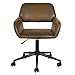 Produktbild FurnitureR Schreibtisch Stuhl höhenverstellbarer Rollstuhl, Wildleder Drehstuhl, ergonomischer Bürostuhl mit Armlehne für Home Office Schlafzimmer Arbeitszimmer, Braun
