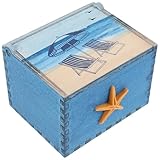 Utilisation facile : appréciez la simplicité de cet organiseur de en bois. son mécanisme d'ouverture fluide permet d'attraper rapidement des allumettes ou un briquet dès que vous en avez besoin. (boîte à bijoux en bois style bord de mer, organiseur de clés style bord de mer pour comptoir)