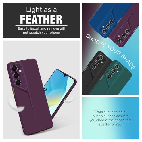 Image of WOW IMAGINE Slim Back Cover for Samsung Galaxy A16 5G | Blade Series Ultra Thin Case with Lightweight Design | Camera Protection | Soft Matte Silicone Flexible Mobile Case - Purple