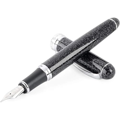 Stylo-plume rechargeable à paillettes noires idéal pour sublimer votre journal intime