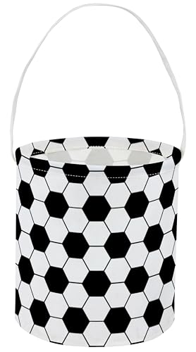Image of Soccer Easter Bucket Easter Basket for Kids Baby Storage Basket Cute Toy Storage Bin Organizer Shelf Book Basket Easter Room Decor(Soccer)