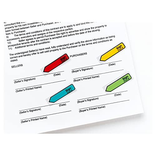 Post-it Message Flags, Sign Here, .47 x 1.7 in, Assorted Colors, 4 Pack - image 5