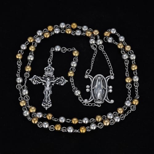Rosary Necklace 925 Sterling Silver Rosary Pendant Rosarios Catolicos for Men Women2