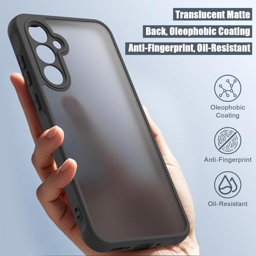 Image of Tobfit Silicone Phone Case for Samsung Galaxy A35, Durable Shockproof Phone Cover for Samsung Galaxy A35(Clear-Black)