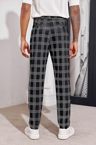 Image of Mens Chinos Slim Fit Pants Stretch Tapered Dress Pant Casual Trousers
