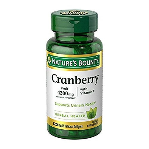 Nature's Bounty Cranberry Fruit 4200 mg, Plus Vitamin C Softgels, 120 ea (Pack of 5)