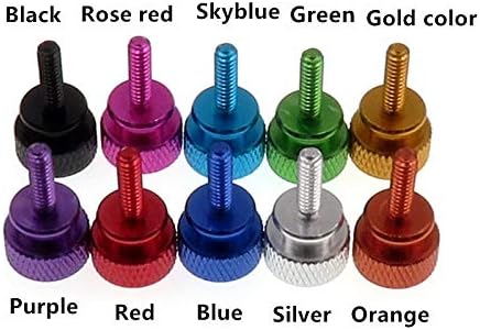 Knurled screw M4 Colourful Aluminum Knurled Head Computer Case Screw Hand Tighten Thumb Screws (Color : Red, Size : M4x20 5Pcs) (Color : Red, Size : M4x14 5Pcs) ( Color : Silver , Size : M4x12 5Pcs )