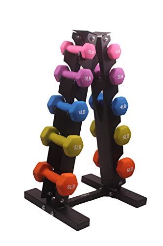 Powert Hex Neoprene Dumbbell |Coated Colorful Hand Weights In Pair (C-4 Lbs) #TOP6
