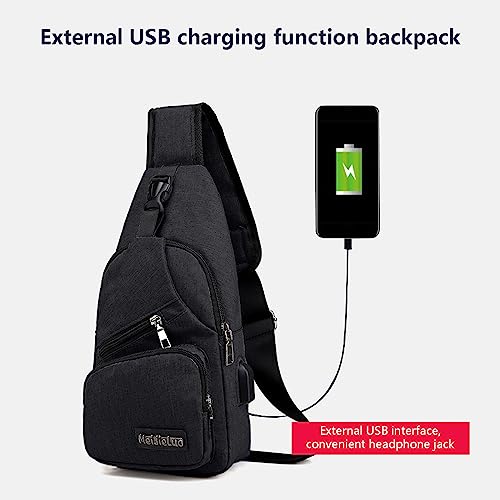 Generic One Strap Backpack for Men Women Single Strap Backpack Sling Bag Crossbody Shoulder Daypack, Black4