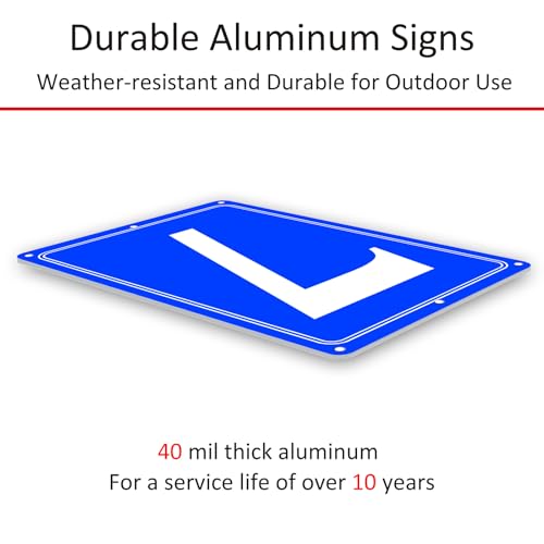Image of Premium Aluminum Number Signs 7, Metal 12 inch X 8 inch Blue Numbered Signs Outdoor for Parking Lots, Floor, Dock, Court, Aisle, Field, High Visibility, No Fade, Weather-resistant