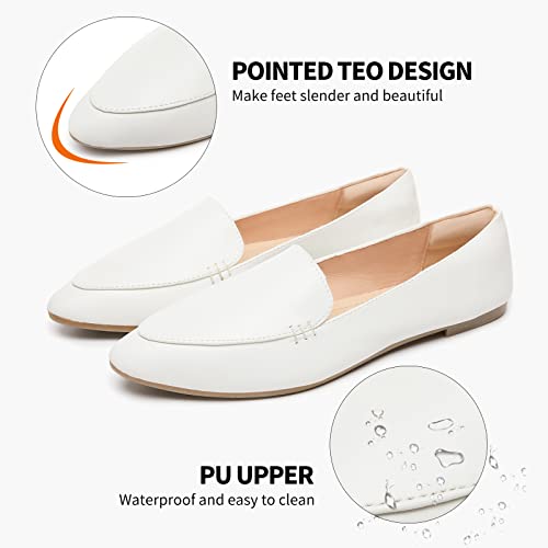 Image of FINIWOR Loafers for Women Flats Shoes Women Pointed Toe Dress Shoes Comfortable Memory Foam Penny Loafers Slip On Shoes